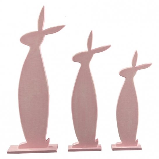 Hase Ludwig ros gekalkt auf Fu 22cm