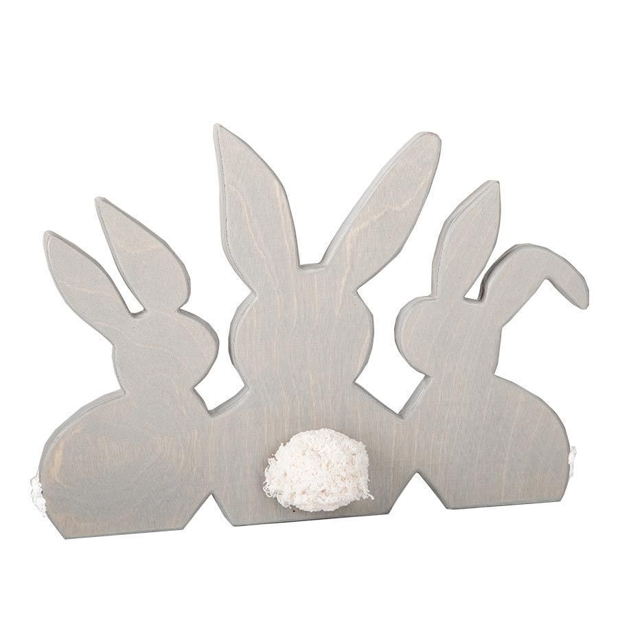 Hasenget�mmel hellgrau mit Puschel