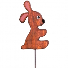 Holz Hase mit zwei Ohren 29cm hellbraun/rosa
