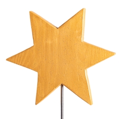 Stern einfarbig auf Metallstange Holz gold
