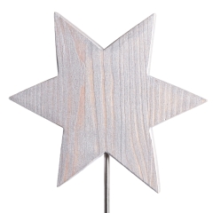 Stern einfarbig auf Metallstange Holz silber