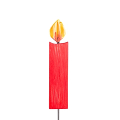 Kerze auf Metallstange rot 19cm